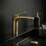 REA - Umyvadlová baterie PREMIUM Vision Gold Brush Low REA-B6342