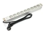 OEM 19" PDU hliníková / Zásuvková lišta do racku / 1U / 9x zásuvka Typ E / 1x Schuko / 16 A / 1,8 m (A-19-STRIP-3-IMP)