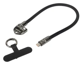 Lanberg USB-C - USB-C černá / Klíčenkový nabíjecí kabel / 0,3 m / 240 W (CA-CMCM-10LN-0003-BK)
