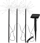 Star trading LED-Solarsticks Firework warmwhite 3 sticks black ca.100x40 cmeach - STAR TRADING Zahradní osvětlení na solární napájení Firework – set 3 ks, černá barva, plast