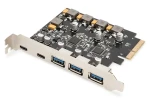 Digitus DS-30222 / PCIe řadič / 2x USB-C / 3x USB A / USB 3.2 Gen 2 (DS-30222)
