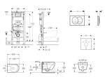 GEBERIT - Duofix Set předstěnové instalace, kompaktního klozetu Oudee Vortex a sedátka softclose, tlačítko Delta, bílá SANI11CA3169B