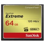 SanDisk Extreme CF 567x 64GB / čtení: až 120 MBs / zápis: až 85 MBs (SDCFXSB-064G-G46)