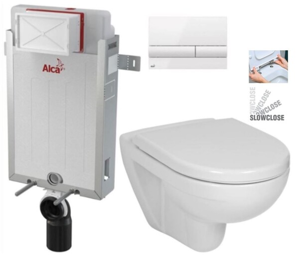 ALCADRAIN Renovmodul - předstěnový instalační systém s bílým tlačítkem M1710 + WC JIKA LYRA PLUS + SEDÁTKO DURAPLAST SLOWCLOSE AM115/1000 M1710 LY5