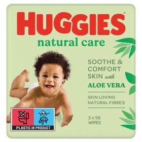 Huggies Natural Care Triplo vlhčené ubrousky 3x56ks