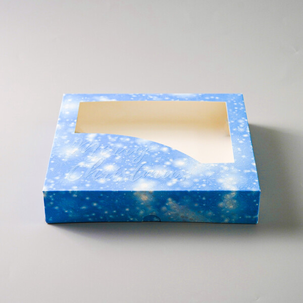 Cake star vanoční krabice na cukroví modrá 25x22x5cm balení 15ks