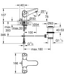 GROHE - Costa S Umyvadlová baterie s výpustí, chrom 21255001