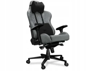 Yumisu 2050 Material šedo-černá / Herní židle / látka / nastavitelná / pojízdná kolečka / nosnost 150 kg (Y-2050-LB-M)