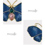 Luxusní brož Swarovski Elements Modrý motýl, Modrá