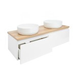 Koupelnová skříňka s krycí deskou SAT B-Way 119x30x45 cm bílá lesk BWAY120WDOAKU2 BWAY120WDOAKU2