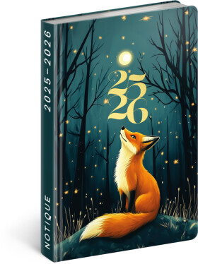 18měsíční týdenní diář 2025/2026 NOTIQUE Petito - Liška, 11 x 17 cm