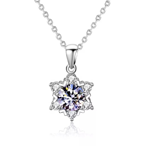 Royal Fashion stříbrný náhrdelník HA-XMZ002-SILVER-MOISSANITE-ZIRCON