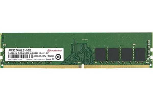 Transcend JetRam 16GB (1x16GB) 3200MHz / U-DIMM / DDR4 / CL22 / 1.2V / 1Rx8 (JM3200HLE-16G)