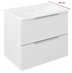 SAPHO - SET koupelnová skříňka CIRASA 60cm s úzkým umyvadlem a LED zrcadlem, 2x zásuvka, bílá lesk KSET-112