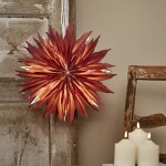 STAR TRADING Závěsná svítící hvězda Dis Red 45 cm, červená barva, papír