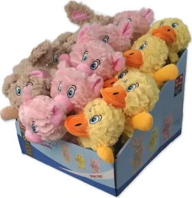 DOG FANTASY Hračka Playful Box Farm hospodářská zvířata / pískací / plyš / 21 cm (454-307011)