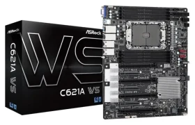 ASRock C621A WS / Základní deska / LGA 3647 / C621 / 2x CPU / DDR4 256GB / 10x SATA / ATX (90-MXBGU0-A0UAYZ)