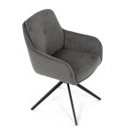 Židle jídelní, 180° otočný mechanismus, lanýžová voděodolná látka, černý kov