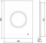 MEXEN - Koga zrcadlo s osvětlením 60 x 80 cm, LED 600 9821-060-080-611-00