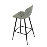 Židle barová, zelená látka, čtyřnohá kovová podnož, černý mat