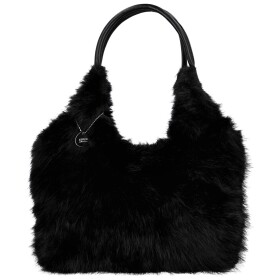 Módní dámská plyšová kabelka do ruky Viorica, černá