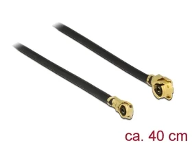 DeLock MHF (M) - MHF IV/HSC MXHP32 (M) 0,4 m černá / Anténní kabel / 50 Ohm / 1.13 / Úhlové konektory (89650)