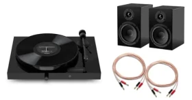 Pro-Ject JukeBox E1 HiFi Set Piano / Kompletní stereofonní audio systém s gramofonem (9pjukee1hsp)
