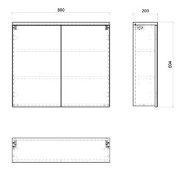 COMAD - Zrcadlová skříňka 80cm 2 dvířka BALI bílá 5907611647530