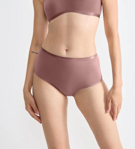 Dámské kalhotky GO Daily Cotton Highwaist 3P - BROWN - sv. hnědé 1141 - SLOGGI BROWN XXL