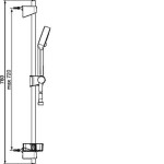 HANSA - Basicjet Sprchová souprava s nástěnnou tyčí 72 cm, chrom 44780133