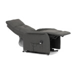 Křeslo polohovací, eletrické, šedá látka.