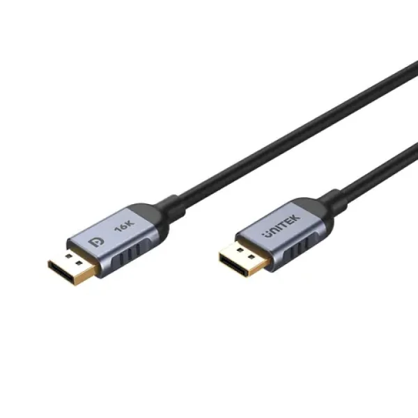 Unitek DisplayPort 1.4 kabel černá, šedá / Kabel DisplayPort / 8K 60Hz / 4K 240Hz / DSC / 1,5 m (C1628GY01-1.5M)