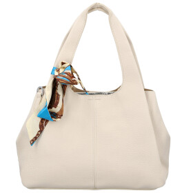 Módní dámská koženková kabelka do ruky Nerilly, krémová
