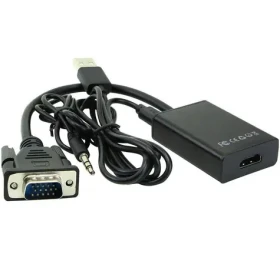 MicroConnect Converter s USB a audio jackem VGA (M) - HDMI (F) černá (MONGGHDMI)