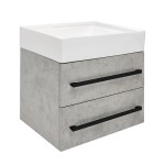 Koupelnová skříňka s umyvadlem a černou úchytkou SAT Cube Way 60x53x46 cm beton mat CUBE46C602BESATCW CUBE46C602BESATCW