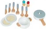 Dřevěná kuchyňka XXL + kuchyňské náčiní Ecotoys