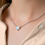 Royal Fashion stříbrný náhrdelník GU-DR23100N-SILVER-MOONSTONE-TOPAZ