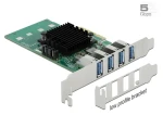 Delock PCIe x4 / Řadič USB / 4x USB 3.0 Typ-A / Nízkoprofilový (89048)
