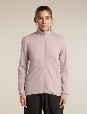 Dámská merino mikina ICEBREAKER Wmns Merino 560 Realfleece Elemental II LS Zip, Pink Quartz velikost: XL