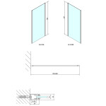 POLYSAN - EASY boční stěna 800, sklo Brick EL3238