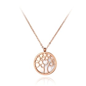 Ocelový náhrdelník Lucia Gold - chirurgická ocel, strom života, Zlatá 40 cm + 5 cm (prodloužení)