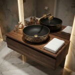 REA - Umyvadlo na desku Babilon Gold REA-U5418