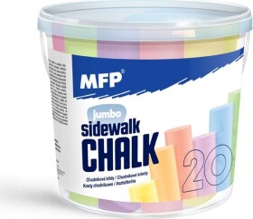 Křídy M chodníkové kulaté 20 ks mix barev - kyblík
