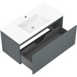 MEXEN/S - Rivel koupelnová skříňka 100 cm s umyvadlem Otis, 1 šuplík, reliéf , grafit mat/bílá mat 91A20-10047-1-BF66-W18M01