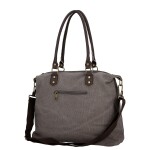 Trendy dámská textilní kabelka na rameno Petra, šedá