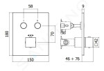 PAFFONI - Compact Box Termostatická baterie pod omítku, pro 2 spotřebiče, matná černá CPT518NO