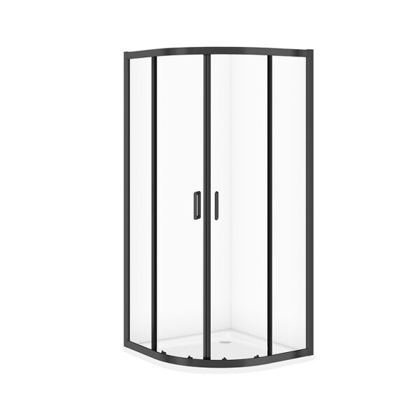 CERSANIT - Sada C706: kout ARTECO černý čtvrtkruh 90x90x190 + vanička TAKO 90x4 VIR S913-023