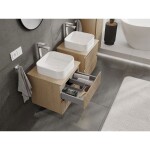 MEXEN/S - Rivel koupelnová skříňka pod umyvadlo 50 cm s deskou, 2 zásuvky, reliéf , dub 91A20-05047-2-BFFC81