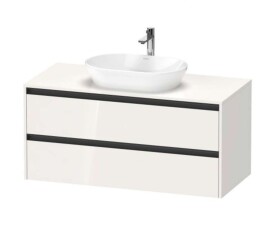 DURAVIT - Ketho.2 Umyvadlová skříňka s výřezem 57x120x55 cm, 2 zásuvky, lesklá bílá K24897022220000