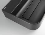 DEANTE - Umyvadlo Arnika nero Granite, na pracovní desku, s odkládací plochou pod baterii - s krycí deskou CQA_NU6S